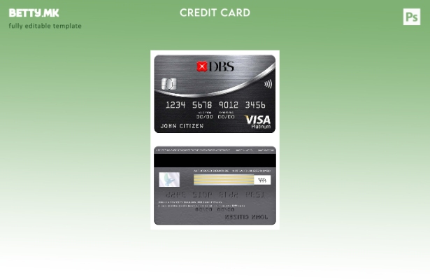 Модерен стил Тајландски DBS банкарски платина шаблон виза картичка